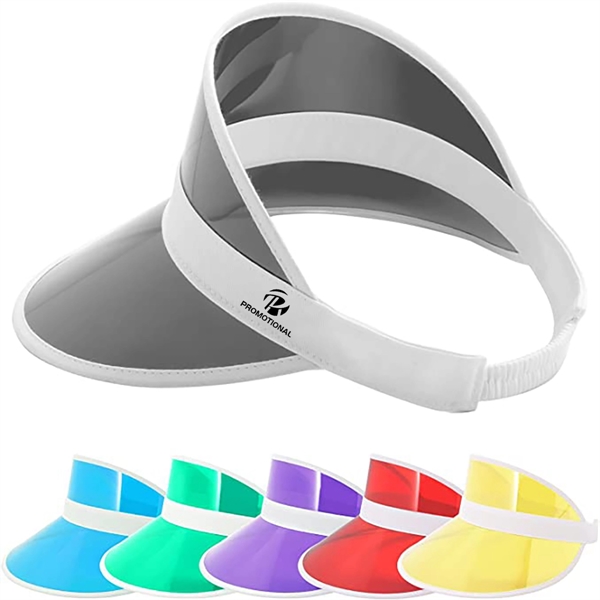 Candy Color Sun Visors Plastic Clear UV Protection Cap - Candy Color Sun Visors Plastic Clear UV Protection Cap - Image 0 of 4