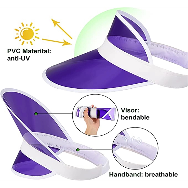 Candy Color Sun Visors Plastic Clear UV Protection Cap - Candy Color Sun Visors Plastic Clear UV Protection Cap - Image 2 of 4