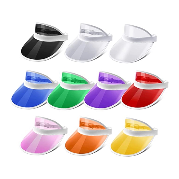Candy Color Sun Visors Plastic Clear UV Protection Cap - Candy Color Sun Visors Plastic Clear UV Protection Cap - Image 3 of 4