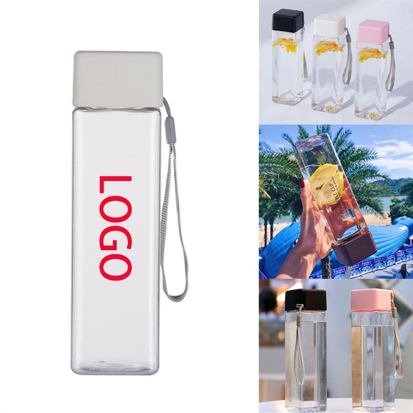 16.23 Oz Square Transparent Straight Plastic Water Bottle - 16.23 Oz Square Transparent Straight Plastic Water Bottle - Image 0 of 1