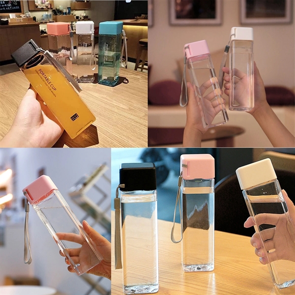 16.23 Oz Square Transparent Straight Plastic Water Bottle - 16.23 Oz Square Transparent Straight Plastic Water Bottle - Image 1 of 1
