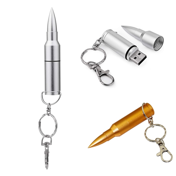 Bullet 16G Usb Flash Drive Keychain - Bullet 16G Usb Flash Drive Keychain - Image 0 of 6