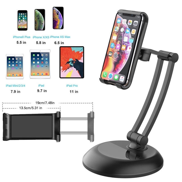 Adjustable Foldable Desktop Cell Phone Tablet Stand Holer - Adjustable Foldable Desktop Cell Phone Tablet Stand Holer - Image 0 of 3