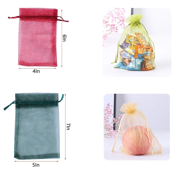 Multi-Size Drawstring Mesh Organza Gift Bag - Multi-Size Drawstring Mesh Organza Gift Bag - Image 7 of 9