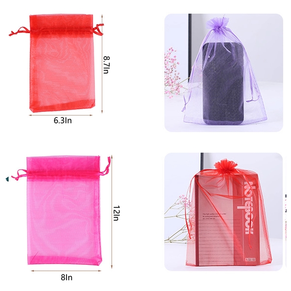 Multi-Size Drawstring Mesh Organza Gift Bag - Multi-Size Drawstring Mesh Organza Gift Bag - Image 8 of 9