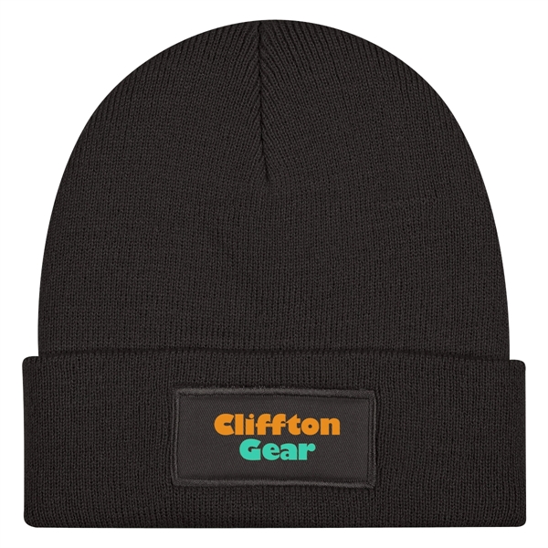 Patch Knit Beanie With Cuff - Patch Knit Beanie With Cuff - Image 1 of 10
