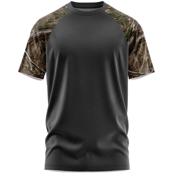Mossy Oak® Men's Raglan 4.4 Oz. Polyester Interlock T-Shirt - Mossy Oak® Men's Raglan 4.4 Oz. Polyester Interlock T-Shirt - Image 1 of 14