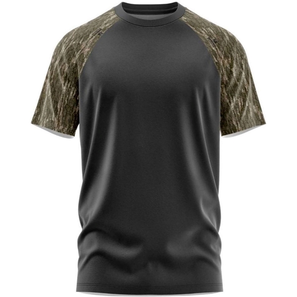 Mossy Oak® Men's Raglan 4.4 Oz. Polyester Interlock T-Shirt - Mossy Oak® Men's Raglan 4.4 Oz. Polyester Interlock T-Shirt - Image 2 of 14