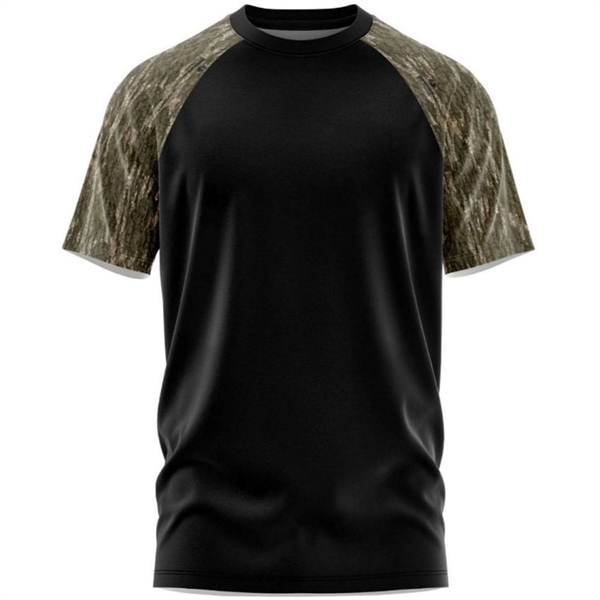 Mossy Oak® Men's Raglan 4.4 Oz. Polyester Interlock T-Shirt - Mossy Oak® Men's Raglan 4.4 Oz. Polyester Interlock T-Shirt - Image 5 of 14