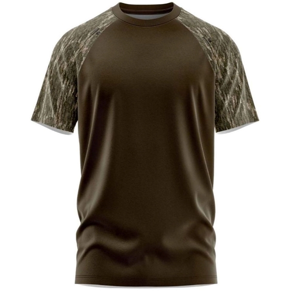 Mossy Oak® Men's Raglan 4.4 Oz. Polyester Interlock T-Shirt - Mossy Oak® Men's Raglan 4.4 Oz. Polyester Interlock T-Shirt - Image 6 of 14