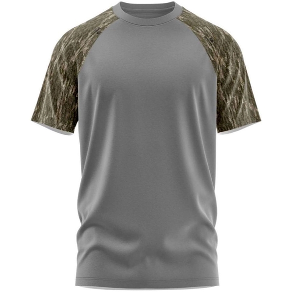 Mossy Oak® Men's Raglan 4.4 Oz. Polyester Interlock T-Shirt - Mossy Oak® Men's Raglan 4.4 Oz. Polyester Interlock T-Shirt - Image 7 of 14