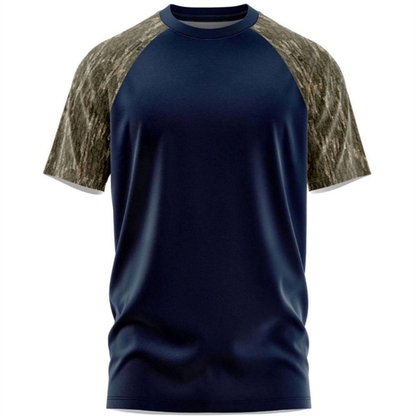 Mossy Oak® Men's Raglan 4.4 Oz. Polyester Interlock T-Shirt - Mossy Oak® Men's Raglan 4.4 Oz. Polyester Interlock T-Shirt - Image 8 of 14