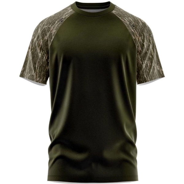 Mossy Oak® Men's Raglan 4.4 Oz. Polyester Interlock T-Shirt - Mossy Oak® Men's Raglan 4.4 Oz. Polyester Interlock T-Shirt - Image 9 of 14