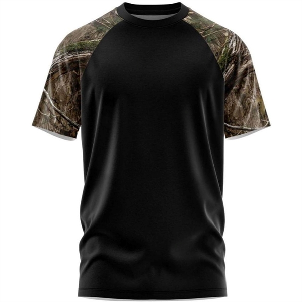 Mossy Oak® Men's Raglan 4.4 Oz. Polyester Interlock T-Shirt - Mossy Oak® Men's Raglan 4.4 Oz. Polyester Interlock T-Shirt - Image 10 of 14