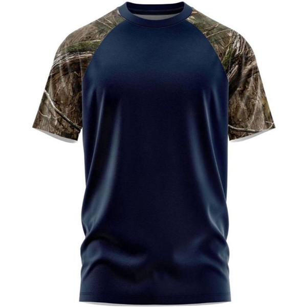Mossy Oak® Men's Raglan 4.4 Oz. Polyester Interlock T-Shirt - Mossy Oak® Men's Raglan 4.4 Oz. Polyester Interlock T-Shirt - Image 13 of 14