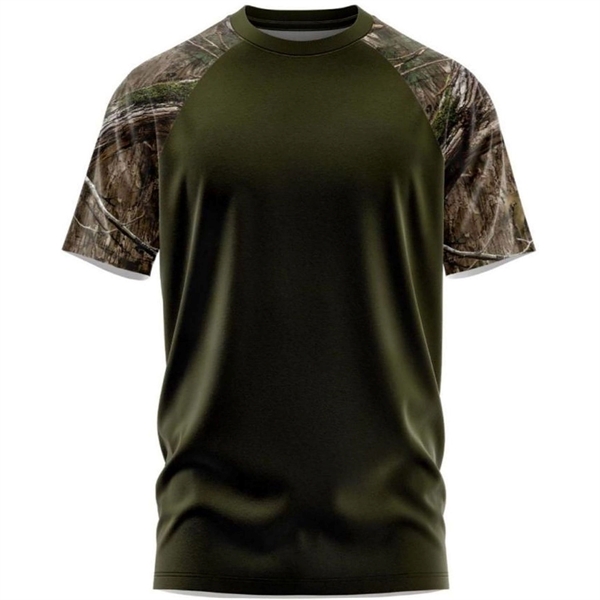 Mossy Oak® Men's Raglan 4.4 Oz. Polyester Interlock T-Shirt - Mossy Oak® Men's Raglan 4.4 Oz. Polyester Interlock T-Shirt - Image 14 of 14