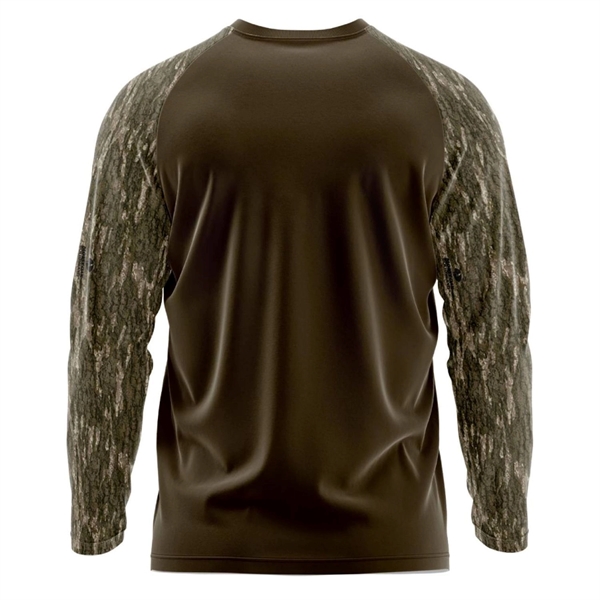 Mossy Oak® Mens Polyester Interlock Raglan Long Sleeve Shirt - Mossy Oak® Mens Polyester Interlock Raglan Long Sleeve Shirt - Image 1 of 12