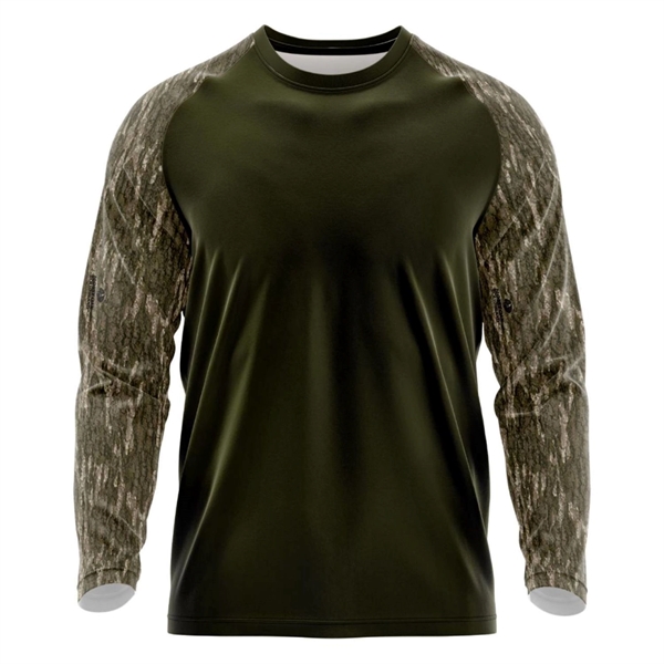 Mossy Oak® Mens Polyester Interlock Raglan Long Sleeve Shirt - Mossy Oak® Mens Polyester Interlock Raglan Long Sleeve Shirt - Image 2 of 12