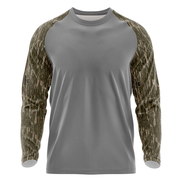 Mossy Oak® Mens Polyester Interlock Raglan Long Sleeve Shirt - Mossy Oak® Mens Polyester Interlock Raglan Long Sleeve Shirt - Image 5 of 12