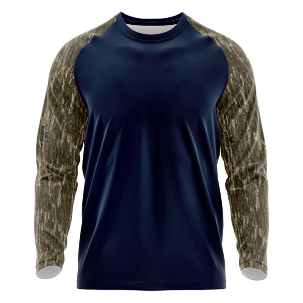 Mossy Oak® Mens Polyester Interlock Raglan Long Sleeve Shirt - Mossy Oak® Mens Polyester Interlock Raglan Long Sleeve Shirt - Image 6 of 12