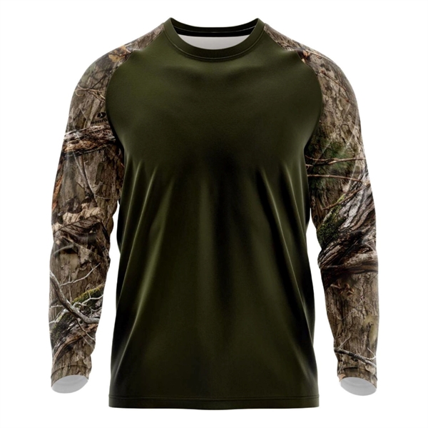 Mossy Oak® Mens Polyester Interlock Raglan Long Sleeve Shirt - Mossy Oak® Mens Polyester Interlock Raglan Long Sleeve Shirt - Image 7 of 12