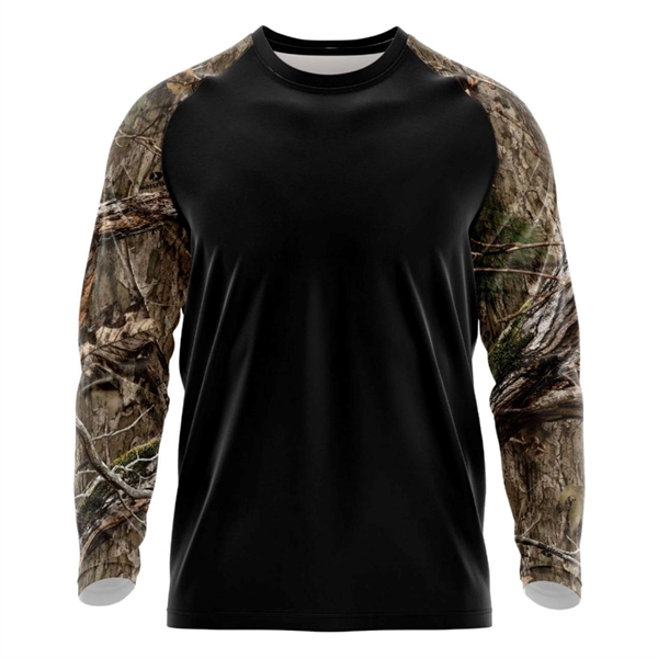 Mossy Oak® Mens Polyester Interlock Raglan Long Sleeve Shirt - Mossy Oak® Mens Polyester Interlock Raglan Long Sleeve Shirt - Image 8 of 12