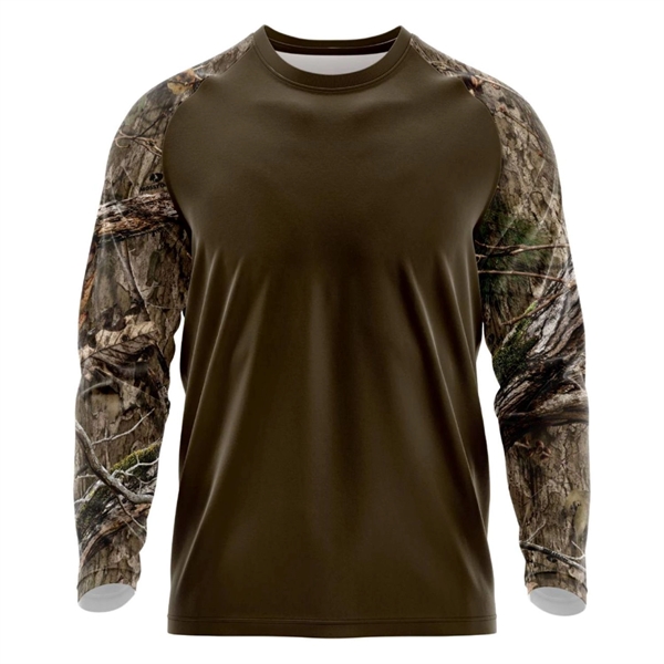 Mossy Oak® Mens Polyester Interlock Raglan Long Sleeve Shirt - Mossy Oak® Mens Polyester Interlock Raglan Long Sleeve Shirt - Image 9 of 12