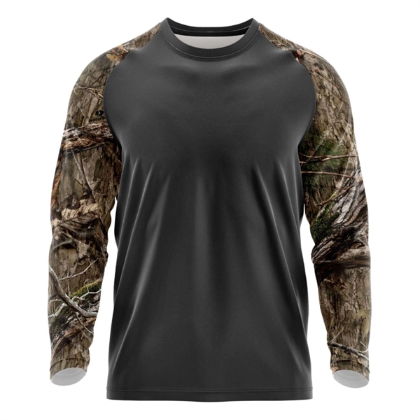 Mossy Oak® Mens Polyester Interlock Raglan Long Sleeve Shirt - Mossy Oak® Mens Polyester Interlock Raglan Long Sleeve Shirt - Image 10 of 12