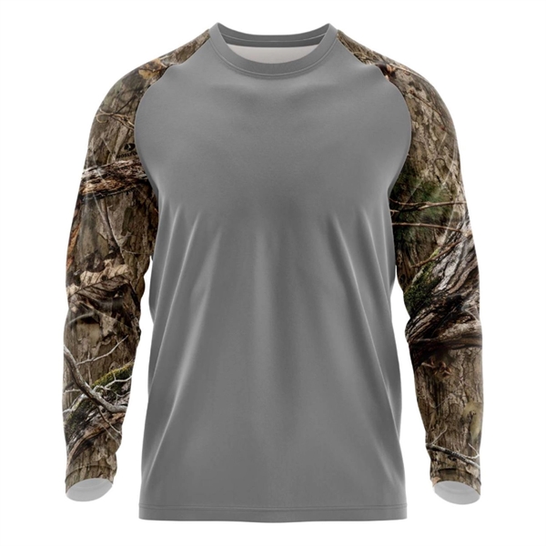 Mossy Oak® Mens Polyester Interlock Raglan Long Sleeve Shirt - Mossy Oak® Mens Polyester Interlock Raglan Long Sleeve Shirt - Image 11 of 12