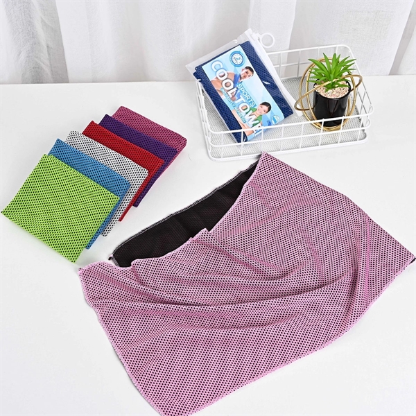Double-color Cooling Ice Towel With Zipper Bag - Double-color Cooling Ice Towel With Zipper Bag - Image 1 of 3