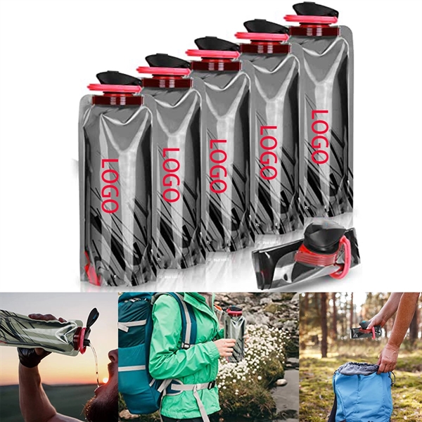 23 Oz Sports Leak Proof Folding Drinking Water Bags - 23 Oz Sports Leak Proof Folding Drinking Water Bags - Image 0 of 1