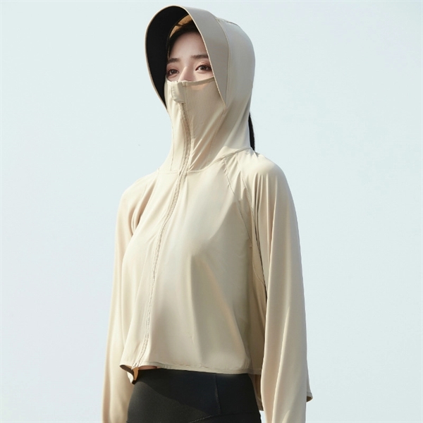 Sun Protection Jacket Hoodie Cooling Shirt with Face Mask - Sun Protection Jacket Hoodie Cooling Shirt with Face Mask - Image 4 of 4