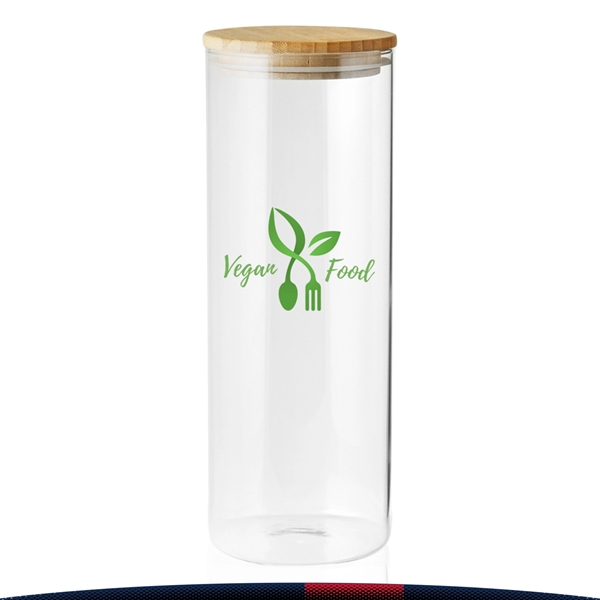 64 oz. Glass Jars with Wooden Lids - 64 oz. Glass Jars with Wooden Lids - Image 0 of 3