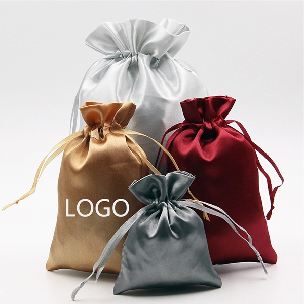 Multi-Size Drawstring Satin Gift Bag - Multi-Size Drawstring Satin Gift Bag - Image 0 of 9