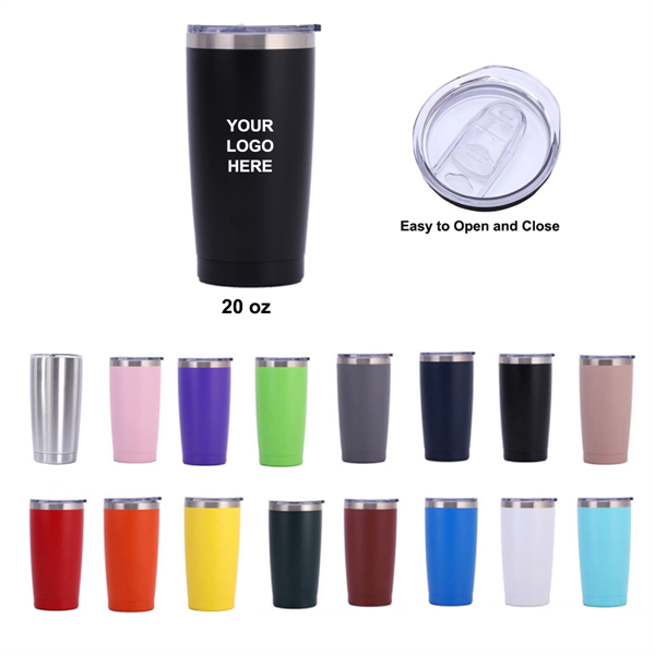 20 Oz. Double Wall Vacuum Stainless Steel Insulated Tumbler - 20 Oz. Double Wall Vacuum Stainless Steel Insulated Tumbler - Image 0 of 2