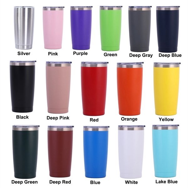 20 Oz. Double Wall Vacuum Stainless Steel Insulated Tumbler - 20 Oz. Double Wall Vacuum Stainless Steel Insulated Tumbler - Image 1 of 2