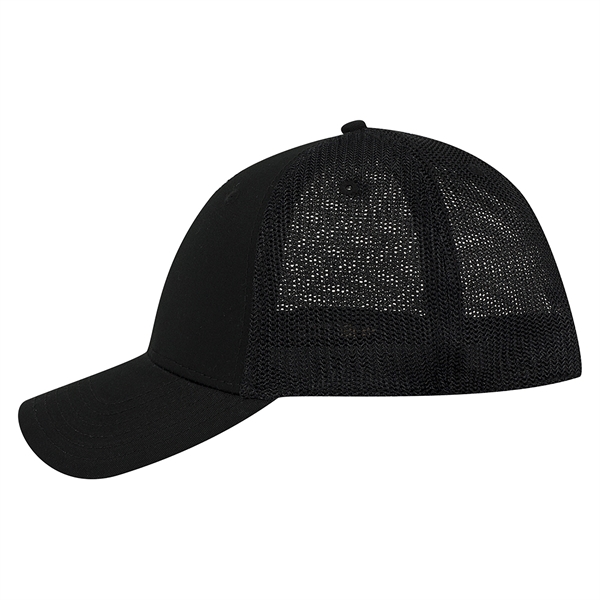 Flex 6 Panel Low Profile Mesh Back Trucker Hat - Flex 6 Panel Low Profile Mesh Back Trucker Hat - Image 4 of 10