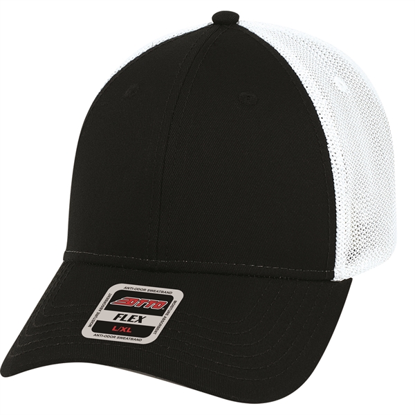 Flex 6 Panel Low Profile Mesh Back Trucker Hat - Flex 6 Panel Low Profile Mesh Back Trucker Hat - Image 8 of 10