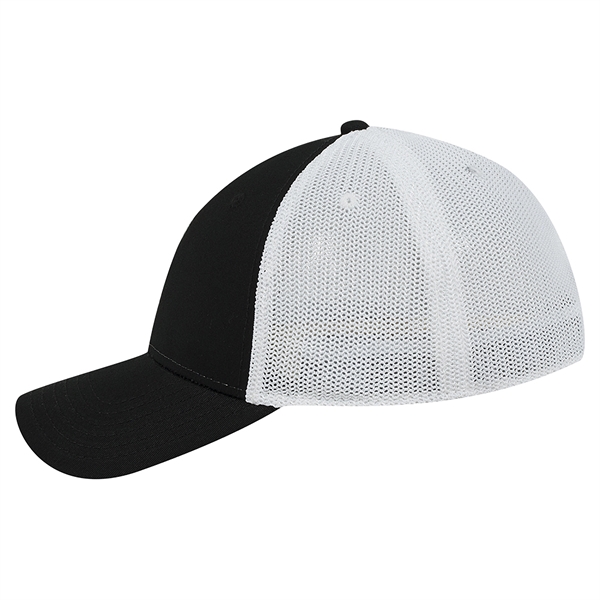 Flex 6 Panel Low Profile Mesh Back Trucker Hat - Flex 6 Panel Low Profile Mesh Back Trucker Hat - Image 9 of 10