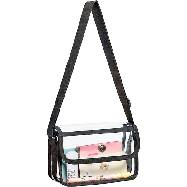 Clear PVC Messenger Bag Crossbody Stadium Approved Purse - Clear PVC Messenger Bag Crossbody Stadium Approved Purse - Image 2 of 3