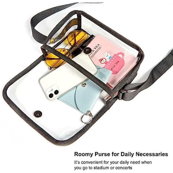 Clear PVC Messenger Bag Crossbody Stadium Approved Purse - Clear PVC Messenger Bag Crossbody Stadium Approved Purse - Image 3 of 3
