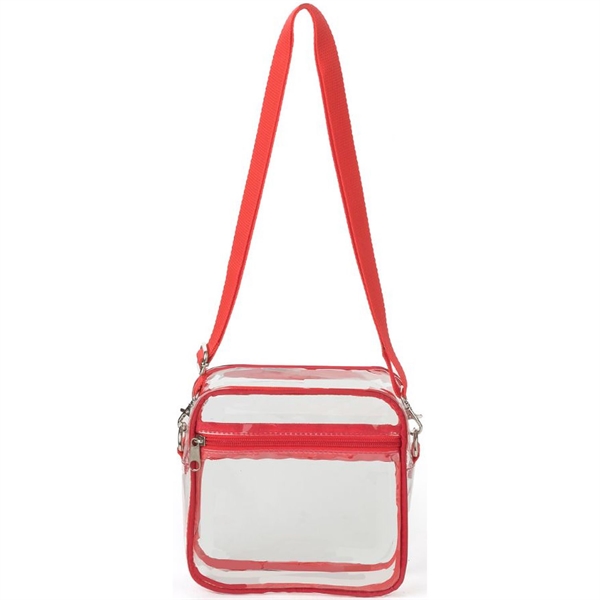 Stadium Approved Clear PVC Transparent Crossbody Bag - Stadium Approved Clear PVC Transparent Crossbody Bag - Image 11 of 14