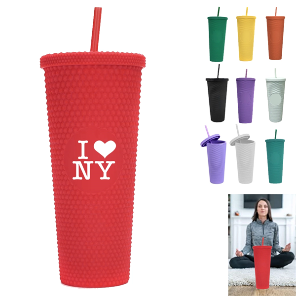 Sprayed Rubber Full Color Tumbler 24OZ - Sprayed Rubber Full Color Tumbler 24OZ - Image 0 of 10