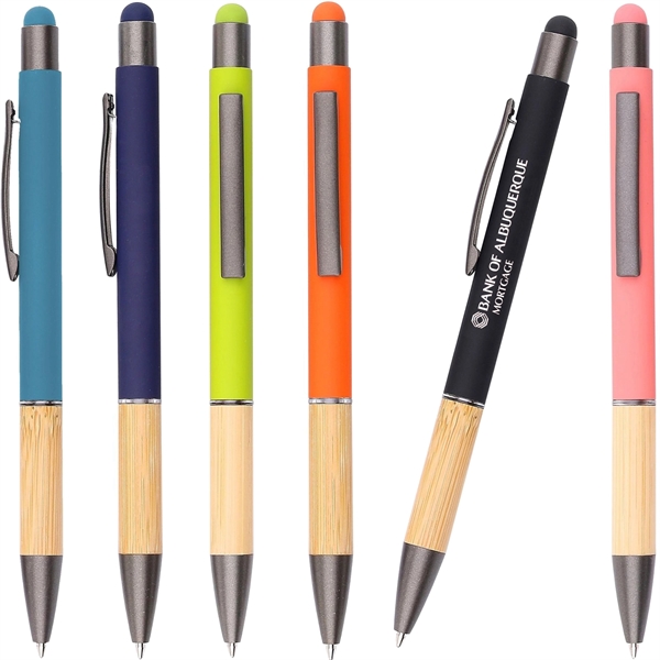 Bamboo Soft Touch Rubber Metal Pen - Bamboo Soft Touch Rubber Metal Pen - Image 0 of 6