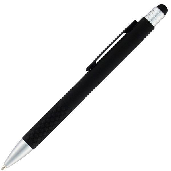 Click Honey Comb Soft Touch Rubber Metal Pen - Click Honey Comb Soft Touch Rubber Metal Pen - Image 1 of 6