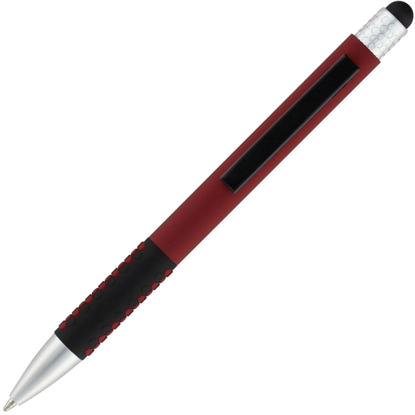 Click Honey Comb Soft Touch Rubber Metal Pen - Click Honey Comb Soft Touch Rubber Metal Pen - Image 2 of 6