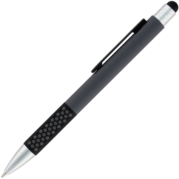 Click Honey Comb Soft Touch Rubber Metal Pen - Click Honey Comb Soft Touch Rubber Metal Pen - Image 5 of 6