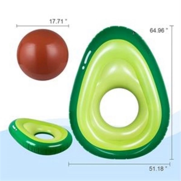 Inflatable Avocado Pool Float With Ball - Inflatable Avocado Pool Float With Ball - Image 1 of 4