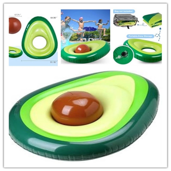Inflatable Avocado Pool Float With Ball - Inflatable Avocado Pool Float With Ball - Image 4 of 4