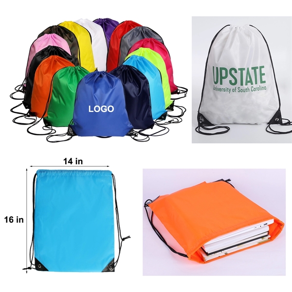 16" x 14" Waterproof Polyester Drawstring Backpack - 16" x 14" Waterproof Polyester Drawstring Backpack - Image 0 of 2